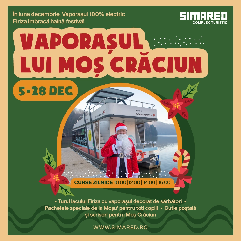 Vaporașul lui Moș Crăciun pe lacul Firiza
